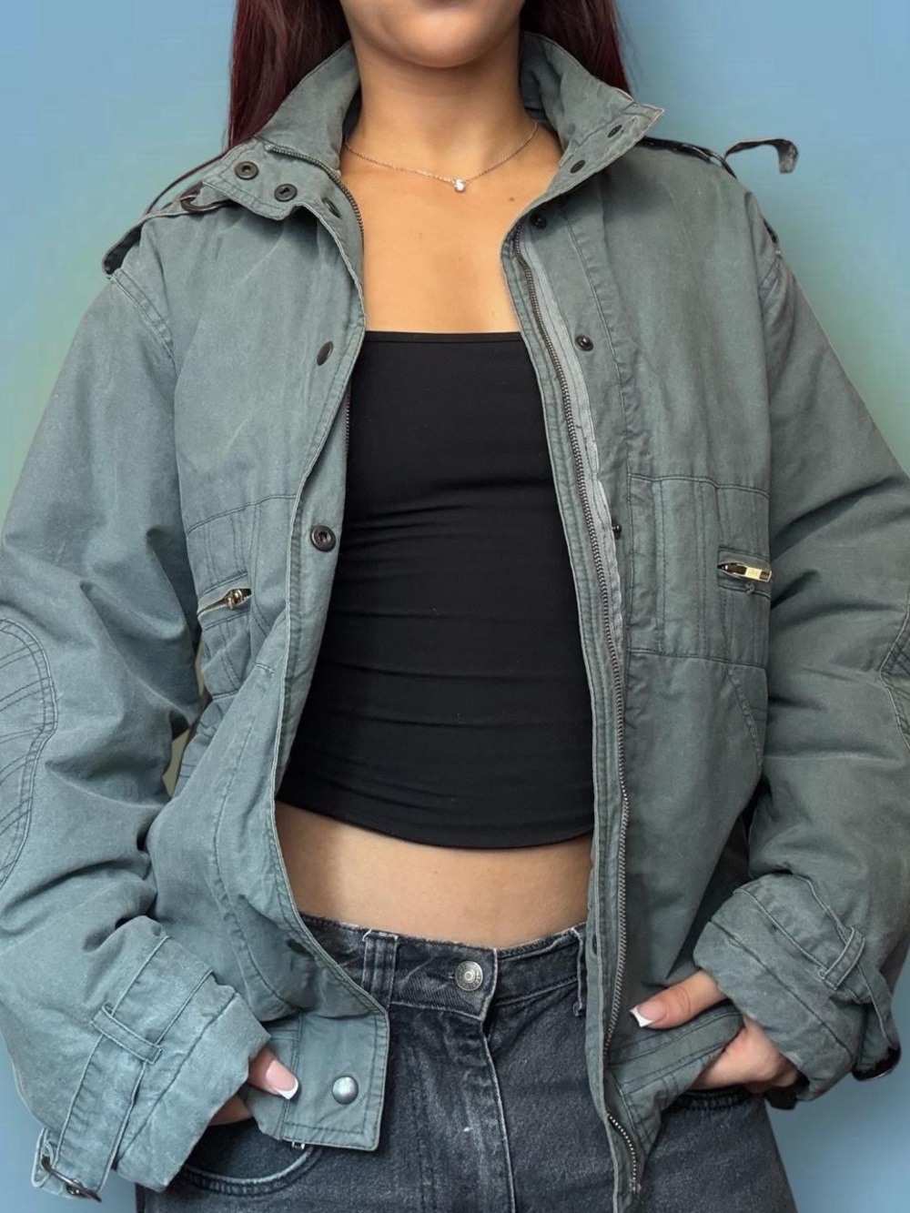 Vintage 90s Carerra Design Wing Takh Military Style Jacket